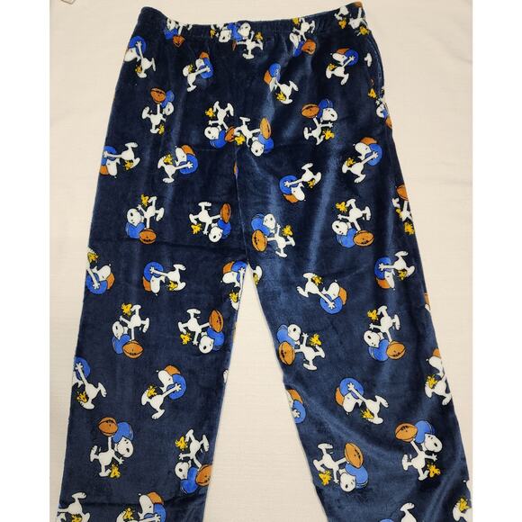 Snoopy and Woodstock playing football fleece pajama men XL NWT - Picture 8 of 8